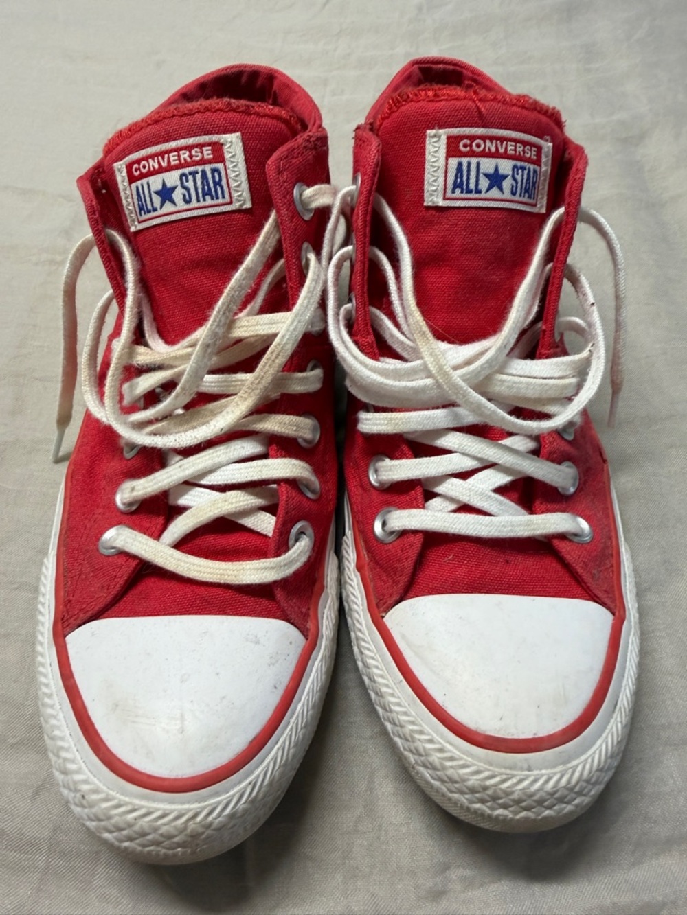 Converse Red High-Top Sneakers with White Accents